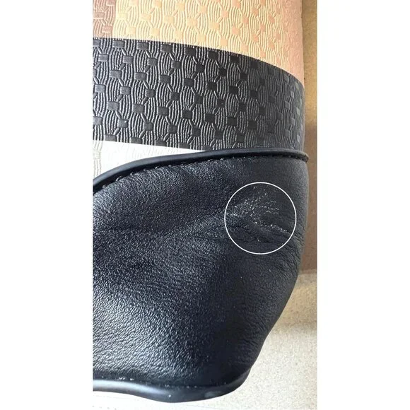 Brown & Black Handbag With Gold Accents Magnetic Snap & Crossbody Strap 8”x11” - Picture 6 of 6